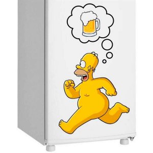 Adesivo de Geladeira Homer Pensando em Cerveja-Grande 48x82cm