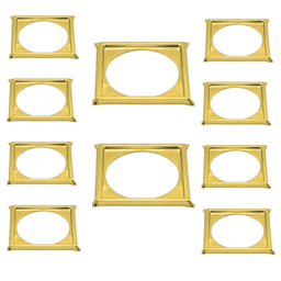 Kit C/10 Porta Grelha Caixilho Ralo Click 10x10 Inox Dourado - 1