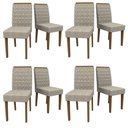 Ver imagem 1 de Kit 08 Cadeiras de Jantar Jasmin Veludo Linho Tl13 - D'rossi