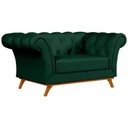 Ver imagem 1 de Sofá 150cm 2 Lugares Base Madeira Império C-303 Veludo Verde Musgo - Domi