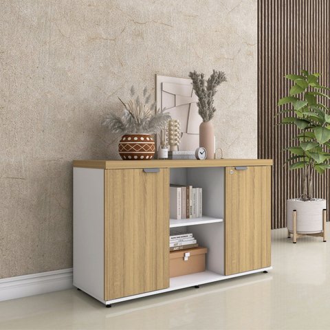 Armário para Escritório 3 Portas com Chave 121,5cm PE40 Branco