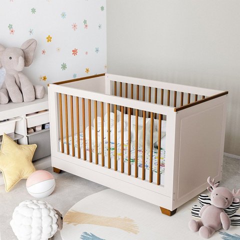 Berço 2 em 1 com Colchão com Grades em Madeira Maciça Ananda Casatema MadeiraOriginals