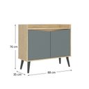 Ver imagem 3 de Buffet Aparador 2 Portas Retrô 88cm Marrom/Amendoa/Acqua