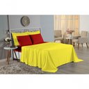 Ver imagem 4 de Jogo de Cama Casal Viúva Nobre 4 Peças Malha 100% Algodão - Amarelo / Vermelho