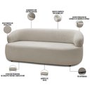 Ver imagem 4 de Sofá 2 Lugares Orgânico Sala de Estar Living 140cm Carmen F04 Bouclê Bege - Lyam Decor
