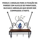 Ver imagem 3 de Cantinho do Café Prateleira Artesanal em Ferro e Madeira com 4 Ganchos 40x15:azul