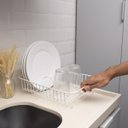 Ver imagem 4 de Escorredor de Louças Funcional Organizador de Pratos Branco