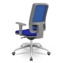 Ver imagem 2 de Cadeira Brizza Diretor Grafite Tela Azul com Assento Aero Azul Base Autocompensador Aluminio -