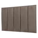 Ver imagem 3 de Cabeceira Solteiro Veludo Cinza Placa Modulada Estofada Ripada Adesiva