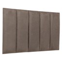 Ver imagem 1 de Cabeceira Solteiro Veludo Cinza Placa Modulada Estofada Ripada Adesiva