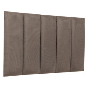 Cabeceira Solteiro Veludo Cinza Placa Modulada Estofada Ripada Adesiva