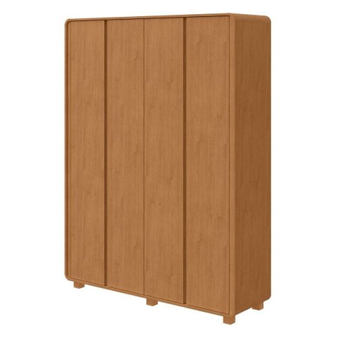 Guarda-Roupa Loop 4 Portas e 3 Gavetas - Lopas Amêndoa Clean