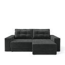 Ver imagem 5 de Sofá Luca 4 Lugares Retrátil 230cm Suede Preto Cialar Móveis