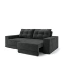 Ver imagem 4 de Sofá Luca 4 Lugares Retrátil 230cm Suede Preto Cialar Móveis