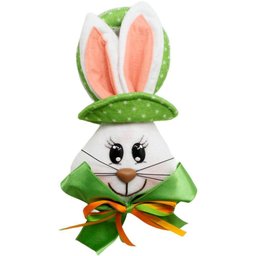 Kit 6 Pendente Páscoa Coelho para Porta Verde Enfeite 23cm - 3