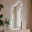Ver imagem 1 de Espelho com Led Parede Orgânico Curves Quente Corpo Inteiro 150x50cm Banheiro Sala Quarto
