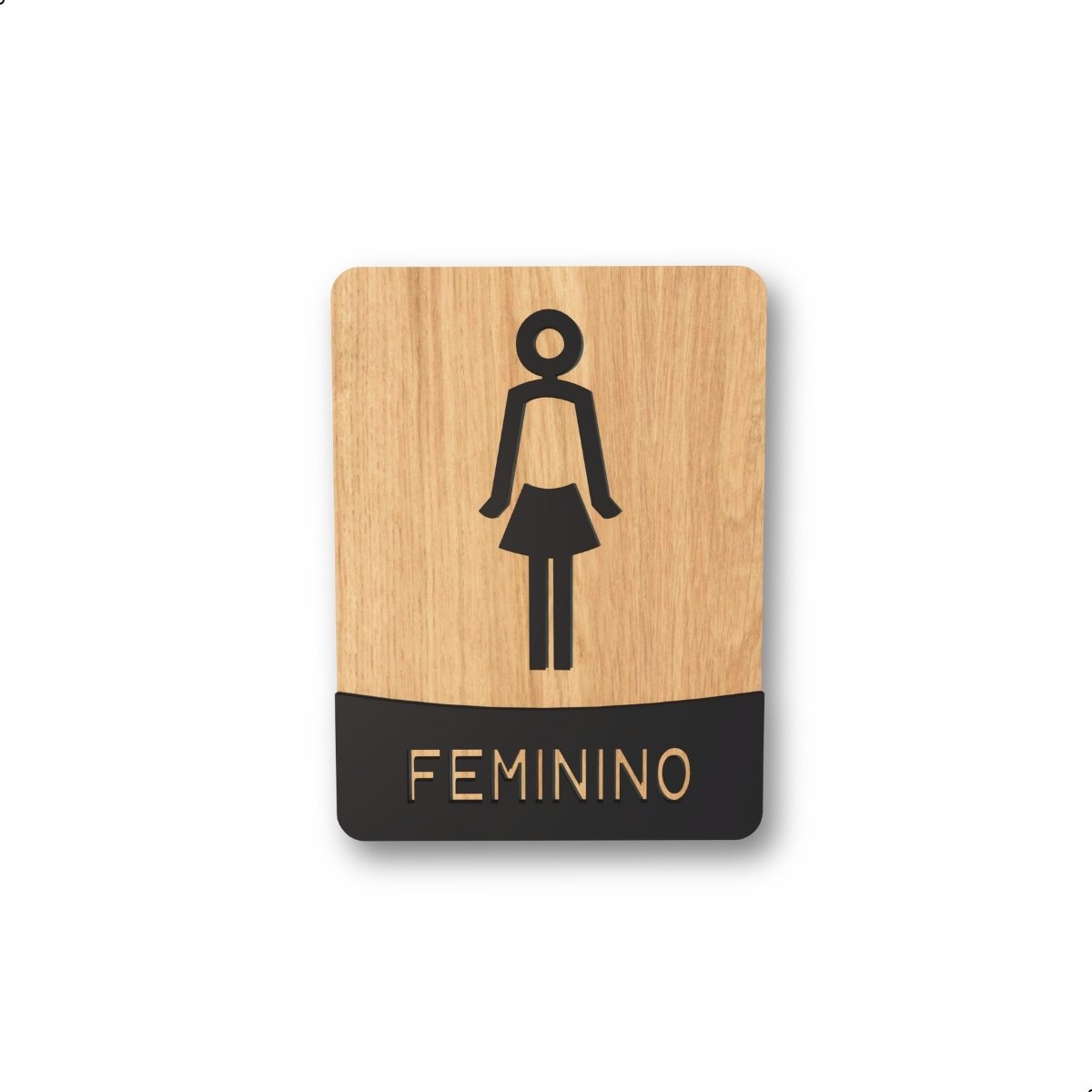 Placa para Banheiro Plaquinha Feminino Cor Preto