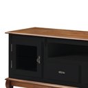 Ver imagem 2 de Rack para Tv com Pés Luis Xv 2 Gavetas 2 Portas e Nicho 60503 Linz Móveis - Preto/imbuia Glazer