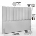Ver imagem 4 de Kit Cabeceira Cama Box Casal King 195cm com Calçadeira Baú Dália W01 Linho Cinza - Lyam Lyam Decor