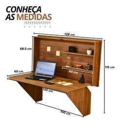 Mesa Home Office Escrivaninha Retrátil Noronha - 2 Mesa Home Office Escrivaninha Retrátil Noronha - 2