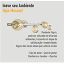 Ver mais imagens de Lustre Pendente Figo Prata - 6 Globos Esfera de Vidro Âmbar- 6-2620-15-am