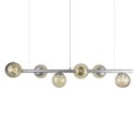 Ver imagem 1 de Lustre Pendente Figo Prata - 6 Globos Esfera de Vidro Âmbar- 6-2620-15-am