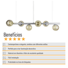 Lustre Pendente Figo Prata - 6 Globos Esfera de Vidro Âmbar- 6-2620-15-am - 7