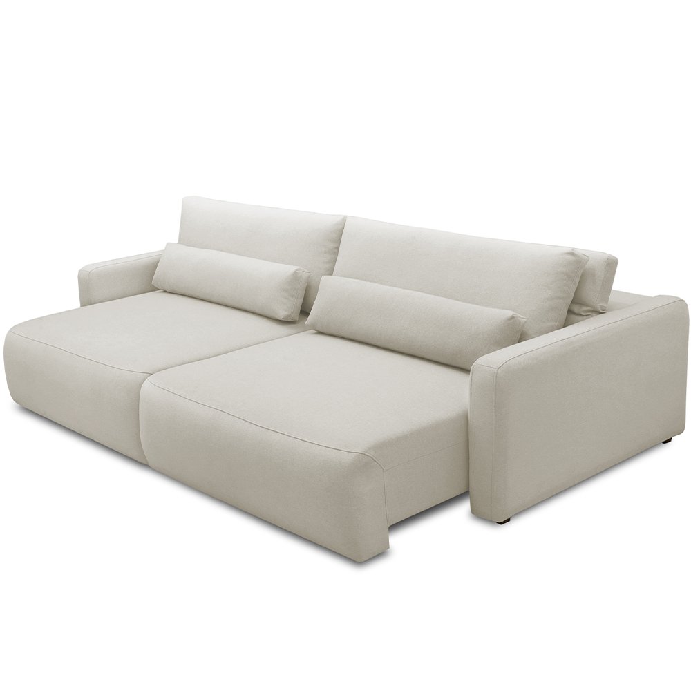 Sofá Retrátil Reclinável para Sala de Estar Living 270cm Sevilha F04 Veludo Bege - Lyam Decor - 8