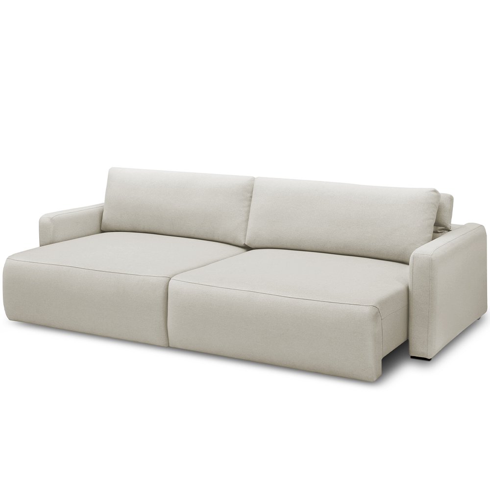 Sofá Retrátil Reclinável para Sala de Estar Living 270cm Sevilha F04 Veludo Bege - Lyam Decor
