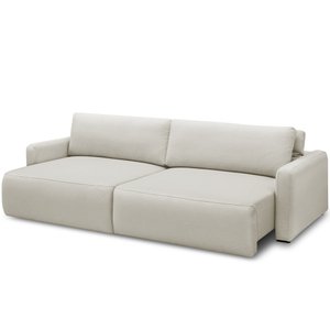 Sofá Retrátil Reclinável para Sala de Estar Living 270cm Sevilha F04 Veludo Bege - Lyam Decor