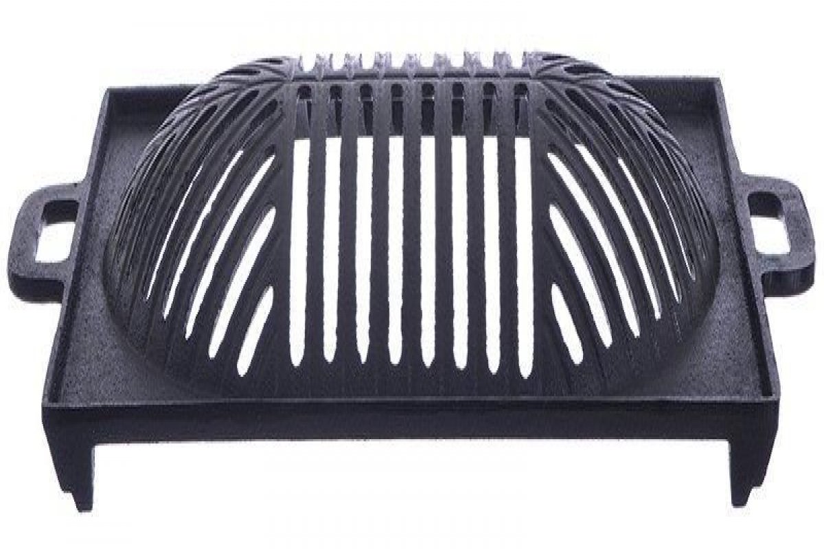 Grelha em ferro fundido retangular concava comprimento 41 X largura 30CM - 1