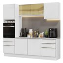 Ver imagem 1 de Armário de Cozinha Completa 240cm Branco Veludo Lux Madesa 08 Branco/branco Veludo Branco/branco