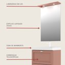 Ver imagem 5 de Gabinete para Banheiro com Cuba e Espelheira 60cm Retro Mdf  Milano  On Móveis