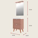 Ver imagem 4 de Gabinete para Banheiro com Cuba e Espelheira 60cm Retro Mdf  Milano  On Móveis