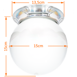 Plafon Colonial Chapa Branco Globo Transparente Retrô - 2