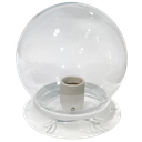 Ver imagem 1 de Plafon Colonial Chapa Branco Globo Transparente Retrô