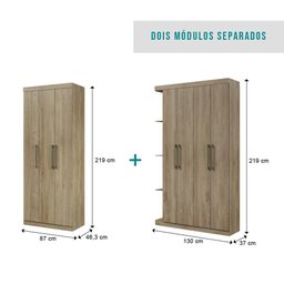 Guarda Roupa Casal 7 Portas 2 Gavetas Nellim 1126 Carraro - Noce - 3