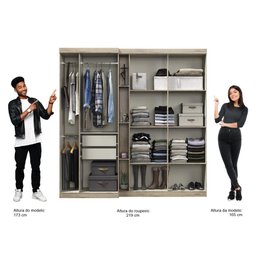 Guarda Roupa Casal 7 Portas 2 Gavetas Nellim 1126 Carraro - Noce - 6