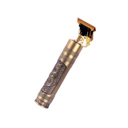 Máq. Cortar Cabelo Dragão Dourado Aparador Barba 4 Pentes - 7