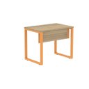 Ver imagem 3 de Escrivaninha Mesa Escritório PE25 90cm Noce Naturalle e Laranja Picasso Cinza/Marromle