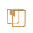 Ver imagem 7 de Escrivaninha Mesa Escritório PE25 90cm Noce Naturalle e Laranja Picasso Cinza/Marromle