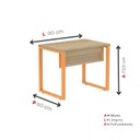 Ver imagem 4 de Escrivaninha Mesa Escritório PE25 90cm Noce Naturalle e Laranja Picasso Cinza/Marromle