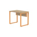 Ver imagem 6 de Escrivaninha Mesa Escritório PE25 90cm Noce Naturalle e Laranja Picasso Cinza/Marromle