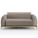 Ver imagem 6 de Kit Sofá 3 Lugares Sala Estar 180cm com Poltrona Molino Pés D'ouro D02 Linho Bege C-107 - Lyam