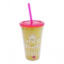 Ver imagem 1 de Copo Canudo Você Brilha 450ml Dourado - Projeto Kiwi