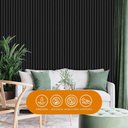 Ver imagem 4 de Painel Ripado Prime Madeira Pvc Preto Fosco 2,9m X 16cm