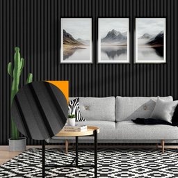 Painel Ripado Prime Madeira Pvc Preto Fosco 2,9m X 16cm - 6