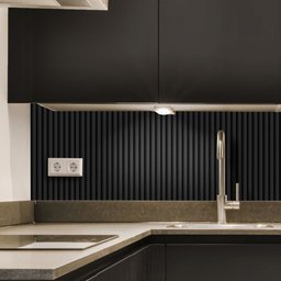 Painel Ripado Prime Madeira Pvc Preto Fosco 2,9m X 16cm - 5
