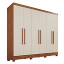 Ver imagem 2 de Guarda-Roupa Casal 6 Portas e 2 Gavetas Safira Marrom/Cinamomo/Off White Arenas