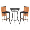 Ver imagem 1 de Mesa Bistro e 2 Banquetas Roma Preta Corda Náutica 12 Trama Original